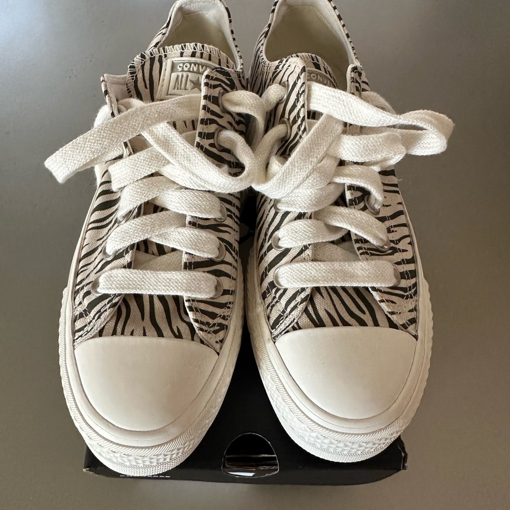 Converse Black and White Animal Print Sneakers size 7